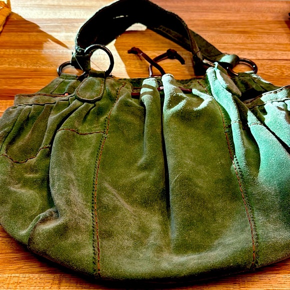 Lucky Brand Handbags - Lucky Brand Shoulder Bag, Green Suede, OS